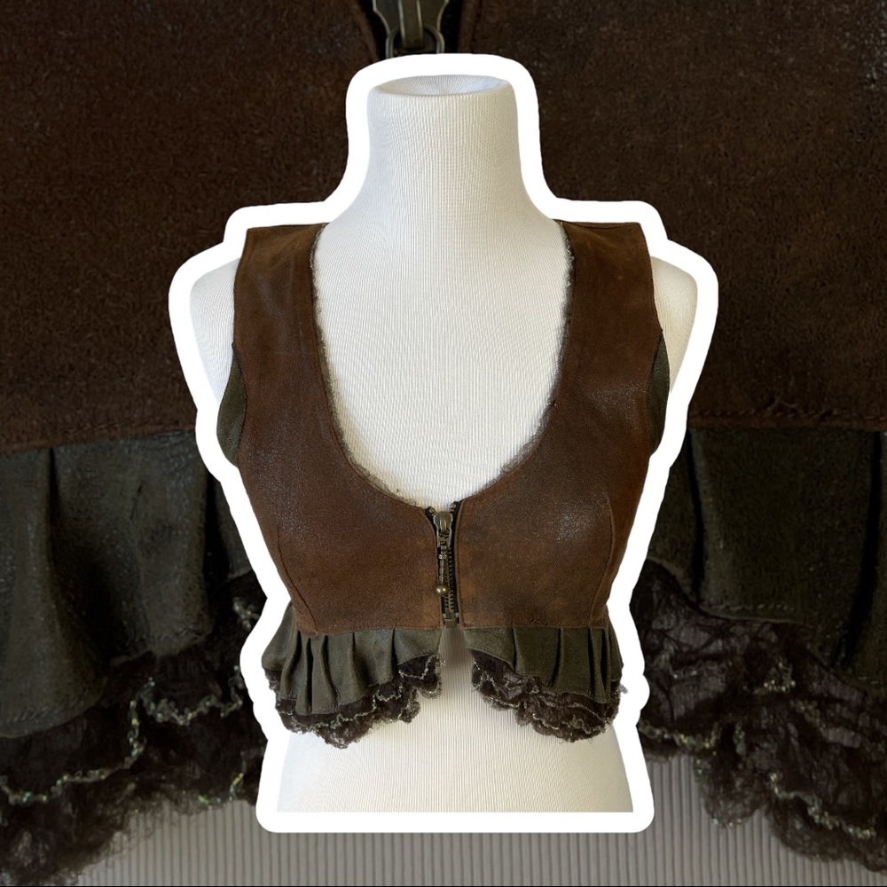 Asli Designs Suede Cropped Vest
